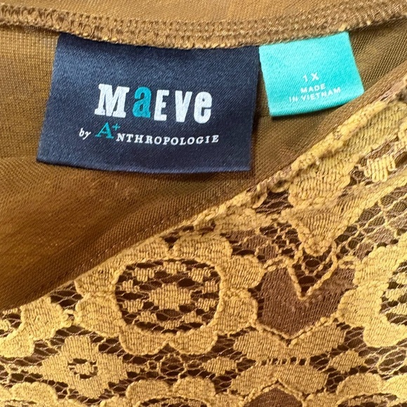 Anthropologie Maeve Lace Mock Neck Top size 1X - Picture 9 of 9